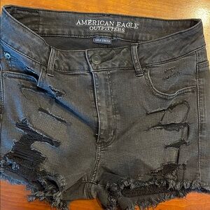 American Eagle Outfitters Black Distressed Jean Shorts